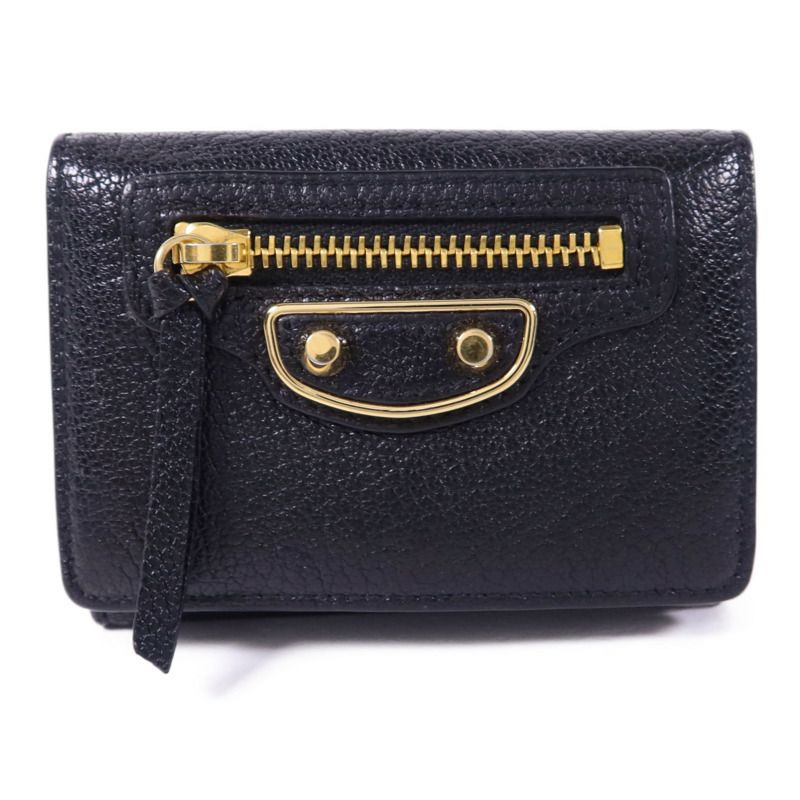 BALENCIAGA 牛皮皮革Trifold Wallet金扣錢包-0