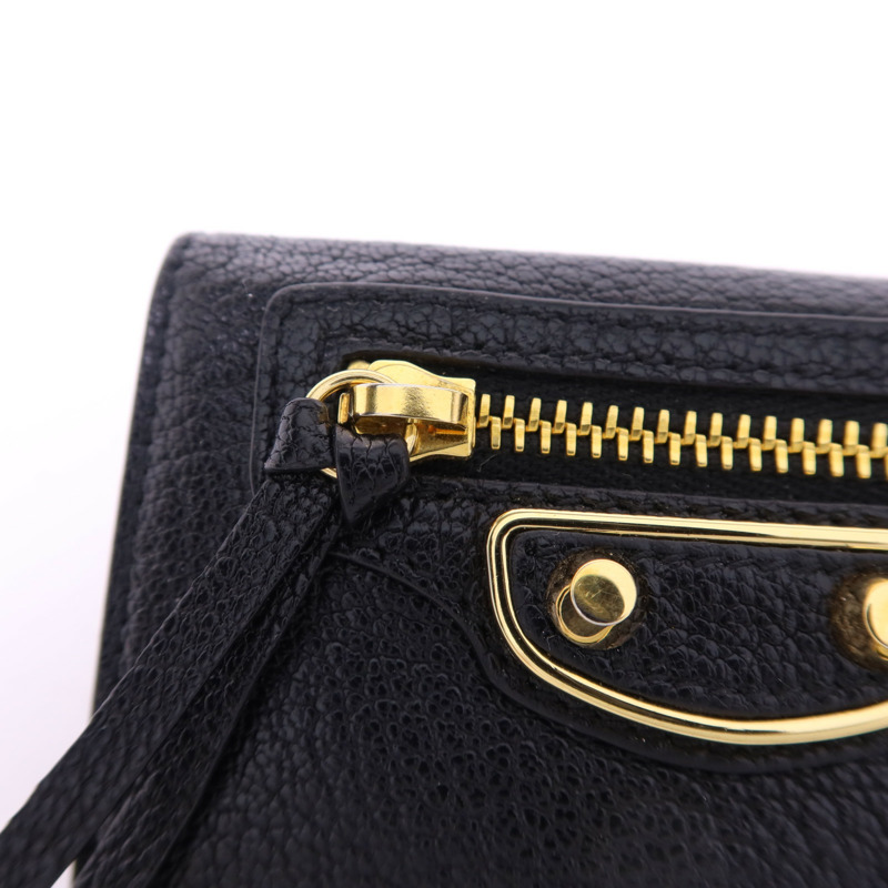 BALENCIAGA 牛皮皮革Trifold Wallet金扣錢包-11