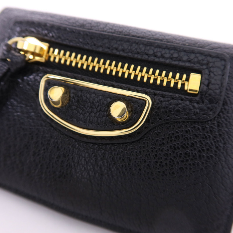 BALENCIAGA 牛皮皮革Trifold Wallet金扣錢包-12