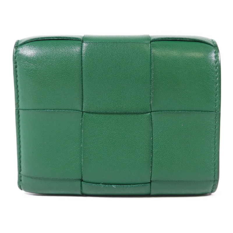 BOTTEGA VENETA 羊皮皮革Cassette Trifold Short Wallet金扣錢包-1