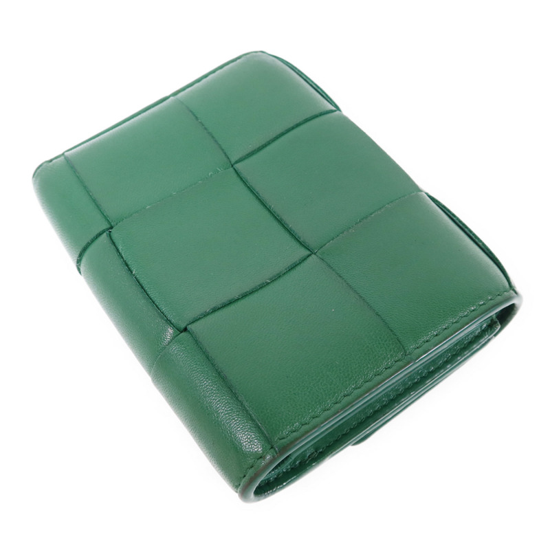 BOTTEGA VENETA 羊皮皮革Cassette Trifold Short Wallet金扣錢包-3