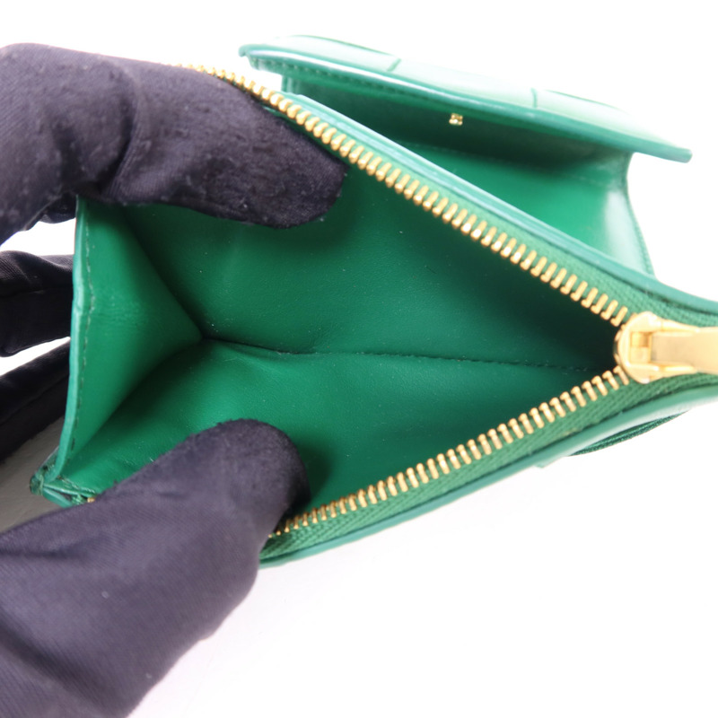 BOTTEGA VENETA 羊皮皮革Cassette Trifold Short Wallet金扣錢包-6