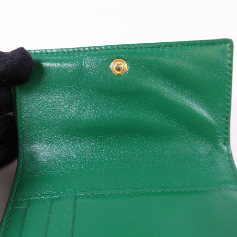 BOTTEGA VENETA 羊皮皮革Cassette Trifold Short Wallet金扣錢包-21