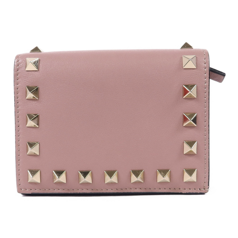 Valentino 牛皮皮革Bifold Wallet金扣錢包-0