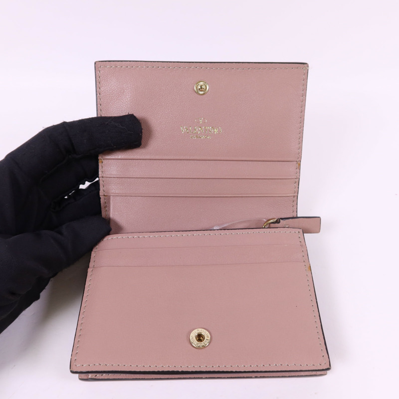 Valentino 牛皮皮革Bifold Wallet金扣錢包-4