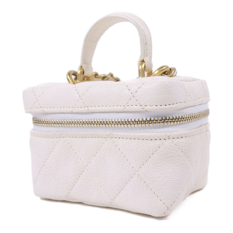 CHANEL 牛皮皮革Mini Chain Shoulder金扣手挽肩背兩用袋-2