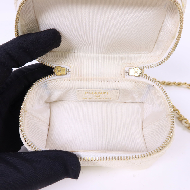 CHANEL 牛皮皮革Mini Chain Shoulder金扣手挽肩背兩用袋-5