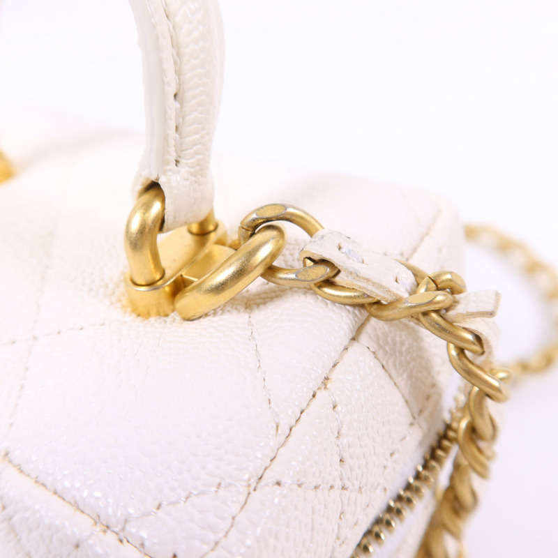 CHANEL 牛皮皮革Mini Chain Shoulder金扣手挽肩背兩用袋-10