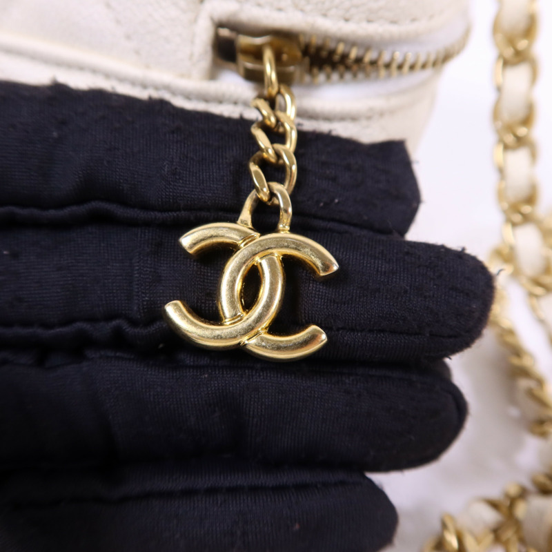 CHANEL 牛皮皮革Mini Chain Shoulder金扣手挽肩背兩用袋-12