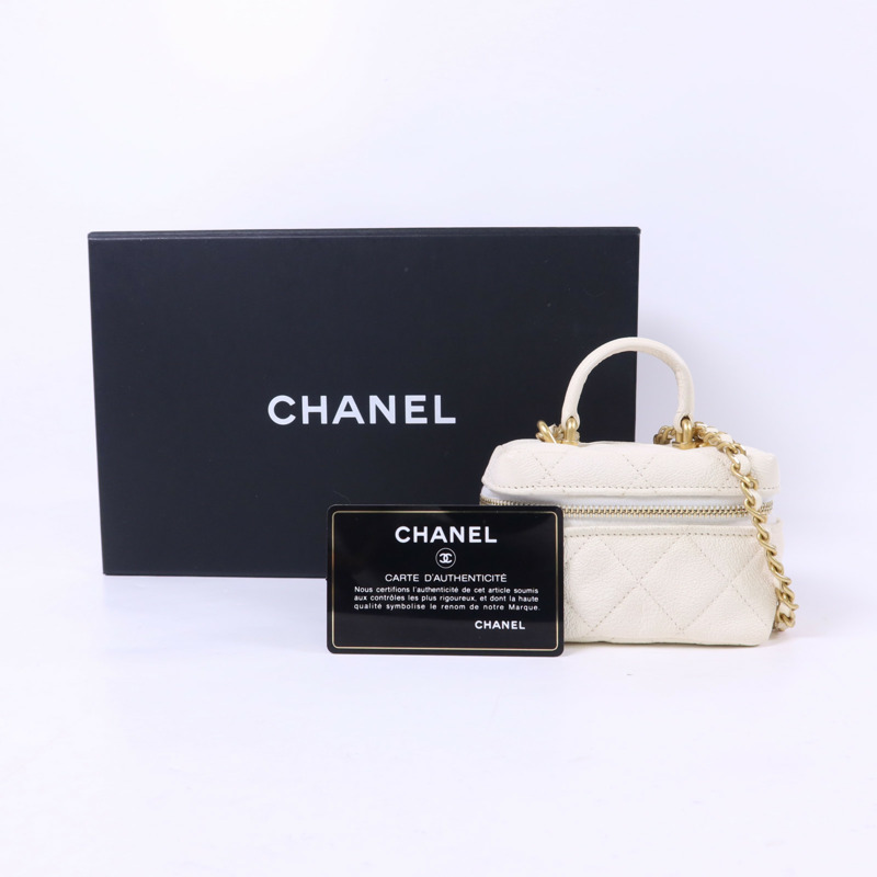 CHANEL 牛皮皮革Mini Chain Shoulder金扣手挽肩背兩用袋-21