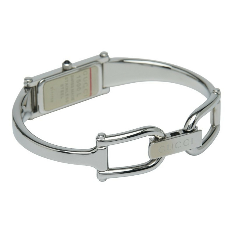 Gucci 女士石英手鐲腕錶 1500L 黑色錶盤 不鏽鋼錶殼-2