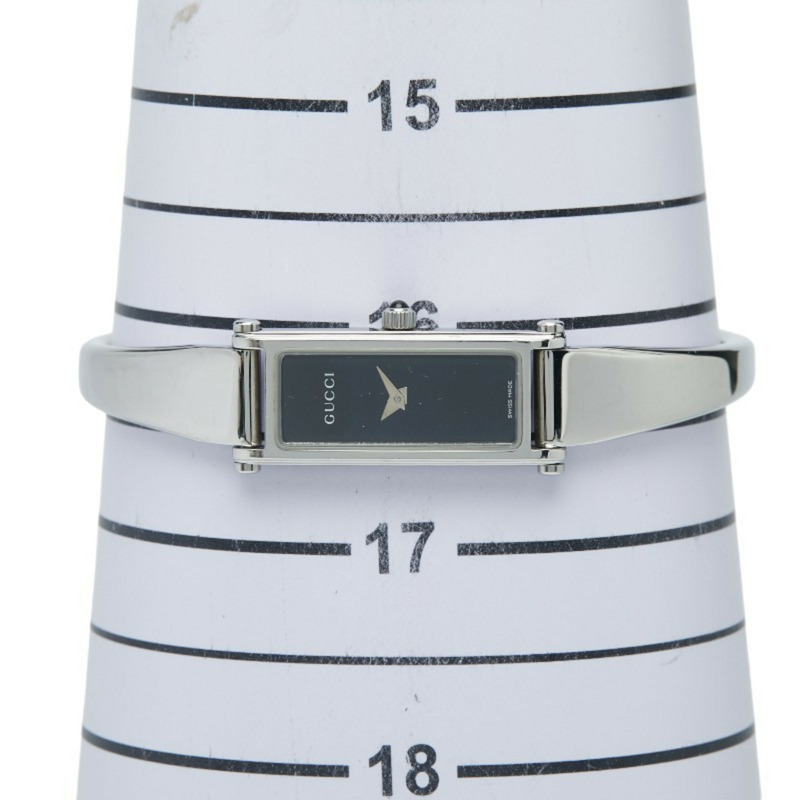 Gucci 女士石英手鐲腕錶 1500L 黑色錶盤 不鏽鋼錶殼-6