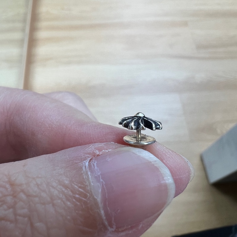 Chrome Hearts 克羅心 十字花純銀耳釘 小號-5
