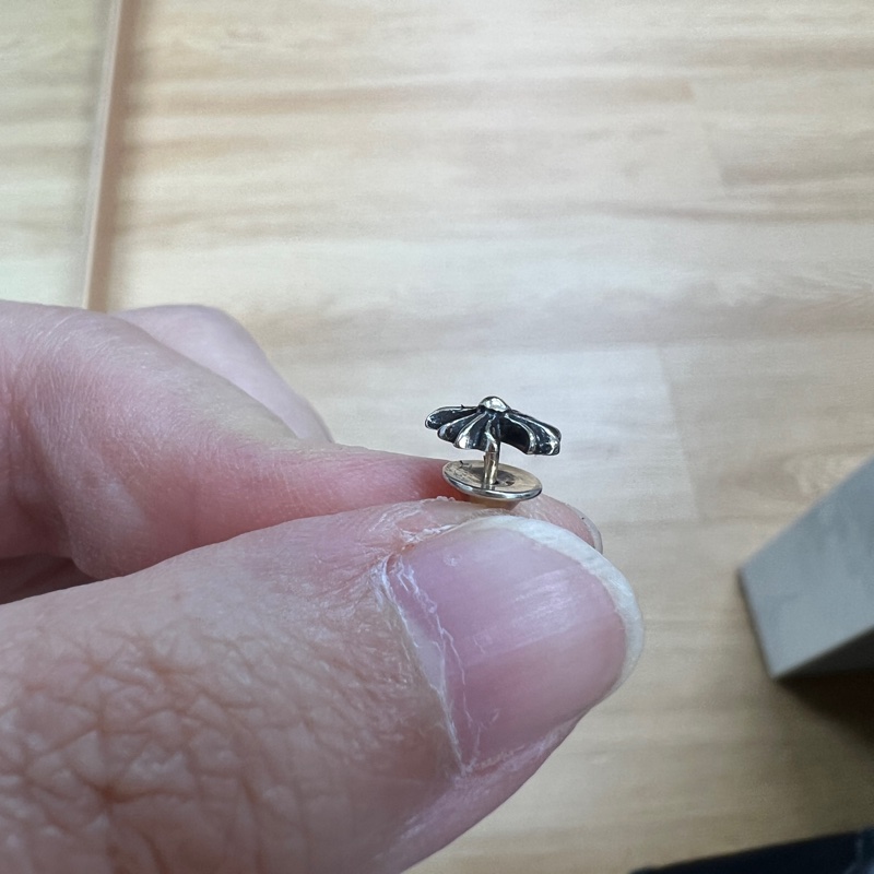 Chrome Hearts 克羅心 十字花純銀耳釘 小號-6