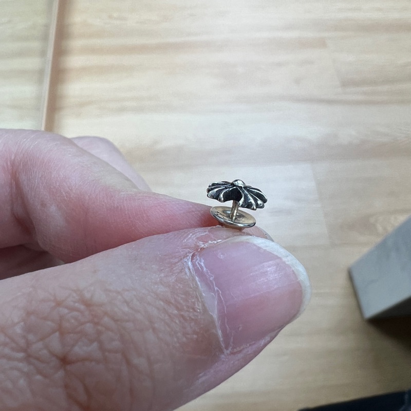 Chrome Hearts 克羅心 十字花純銀耳釘 小號-7