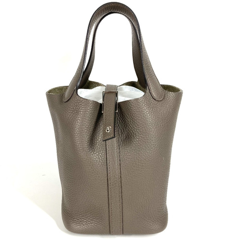愛馬仕 Picotin Lock PM 手提包，Taurillon Clemence 皮革，Etain 灰色，女士款-1