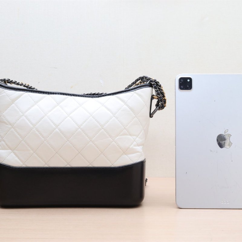 嘉柏丽尔 流浪 中号 28厘米 黑底 黑白 皮革C 25开 银扣 黑底-1