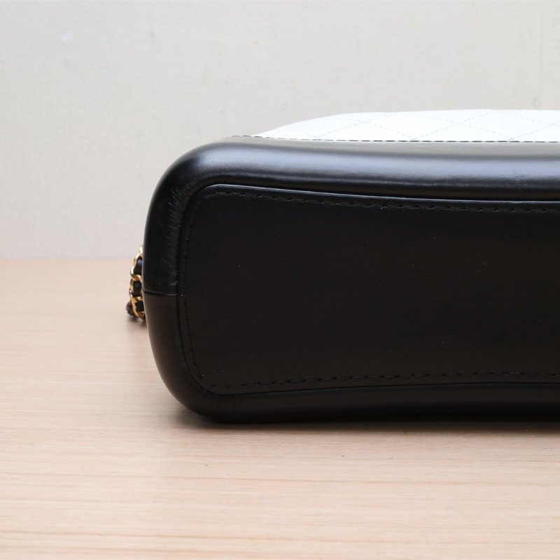 嘉柏丽尔 流浪 中号 28厘米 黑底 黑白 皮革C 25开 银扣 黑底-2