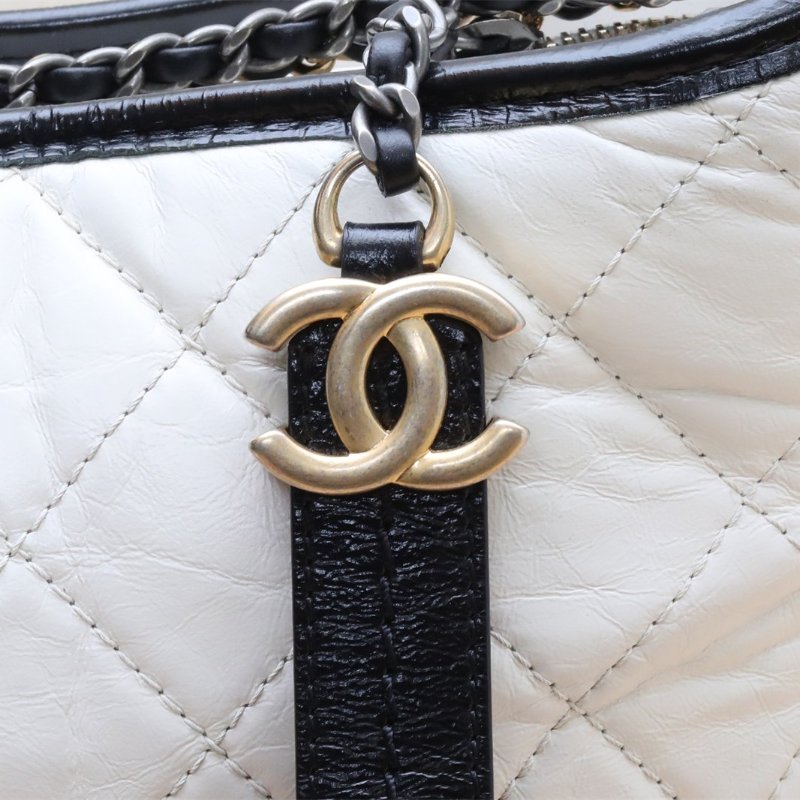 嘉柏丽尔 流浪 中号 28厘米 黑底 黑白 皮革C 25开 银扣 黑底-5