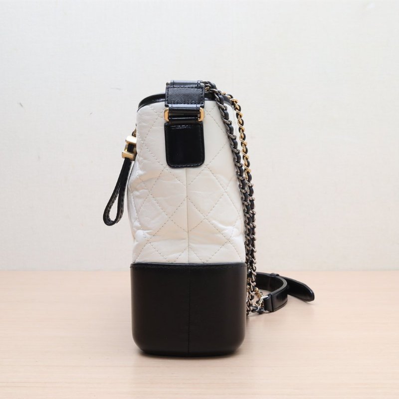 嘉柏丽尔 流浪 中号 28厘米 黑底 黑白 皮革C 25开 银扣 黑底-6