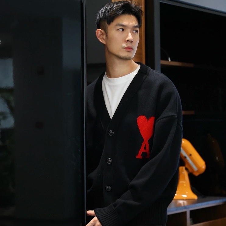 Ami Paris❣️ V領 開衫 男女同款#S 黑色-1