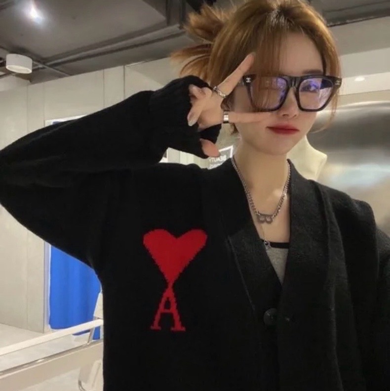 Ami Paris❣️ V領 開衫 男女同款#S 黑色-3