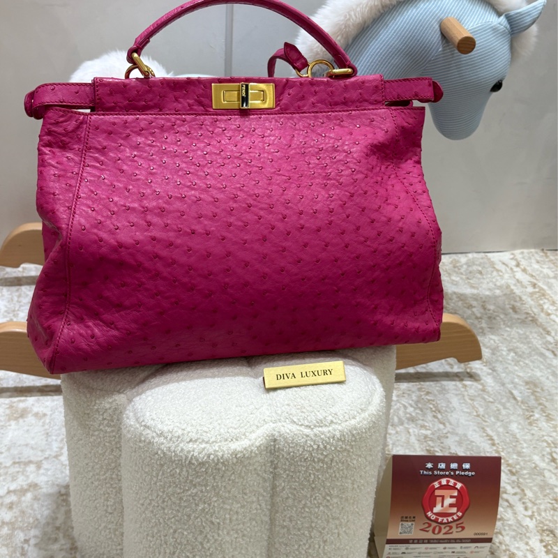 Fendi Peekaboo 極罕有 鴕鳥皮 二手like new❤️‍🔥-0