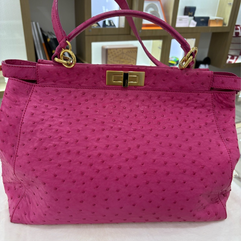 Fendi Peekaboo 極罕有 鴕鳥皮 二手like new❤️‍🔥-1