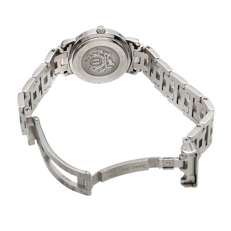 愛馬仕 Clipper Nacle CL4 230 女士腕錶，錶圈鑲嵌 12 顆鑽石，錶耳飾以粉紅色貝殼，搭載石英機芯-3