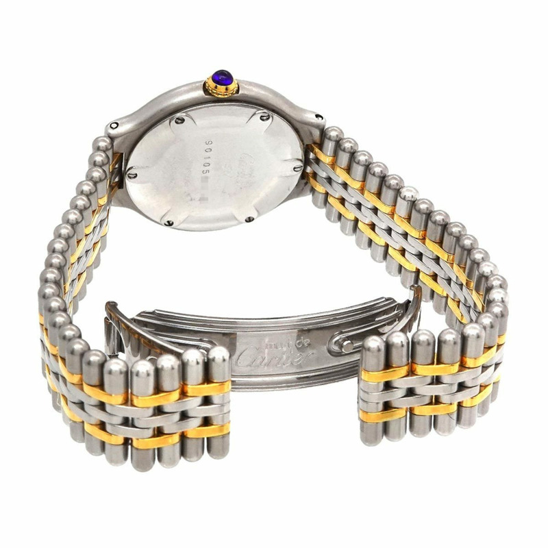 卡地亞 Must 21 Vantianne 雙色腕錶 W10051F4 女士象牙色石英錶-3