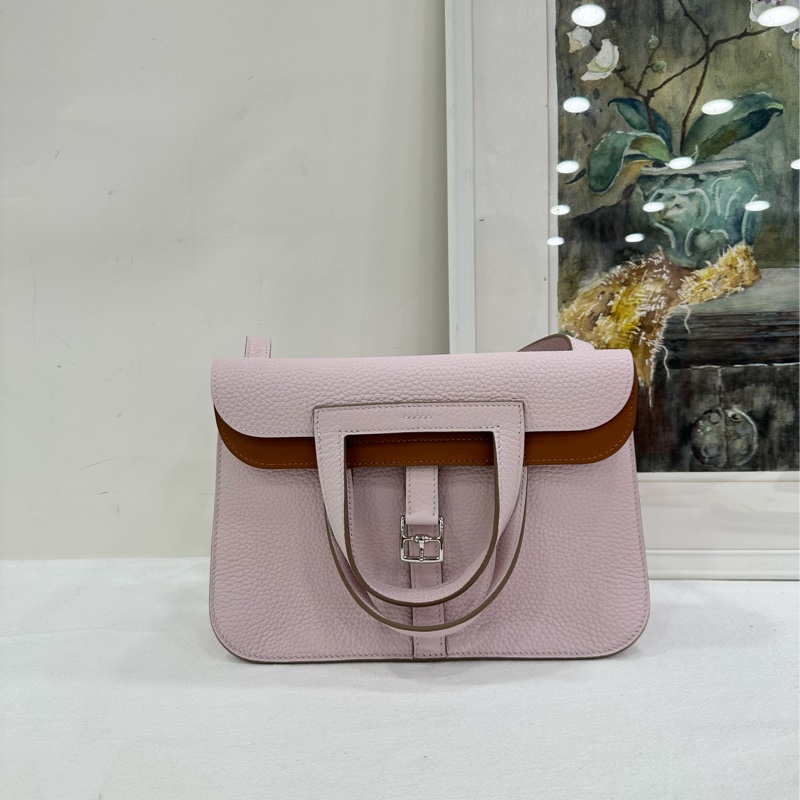 Hermes 愛馬仕 halzan 25 哈喇子25 夢幻紫內拼金棕銀扣 B刻 tc皮-1