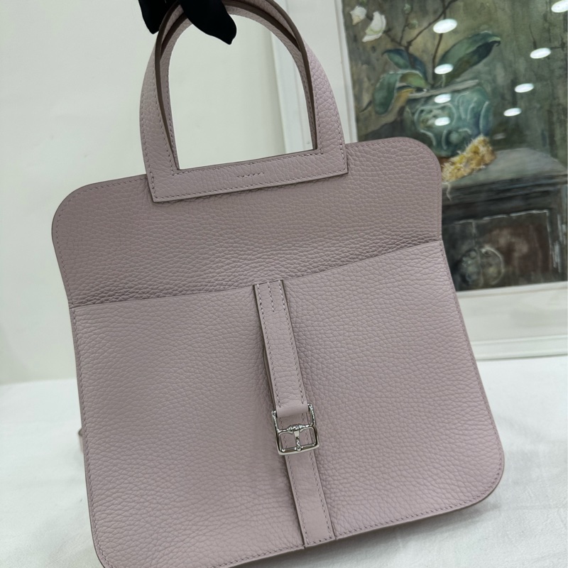 Hermes 愛馬仕 halzan 25 哈喇子25 夢幻紫內拼金棕銀扣 B刻 tc皮-6