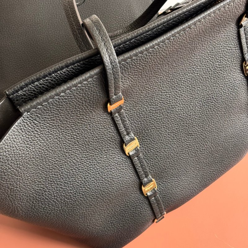 ::Salvatore Ferragamo:: Vara GG-21H604 黑色皮革手提包 托特包 肩背包-9