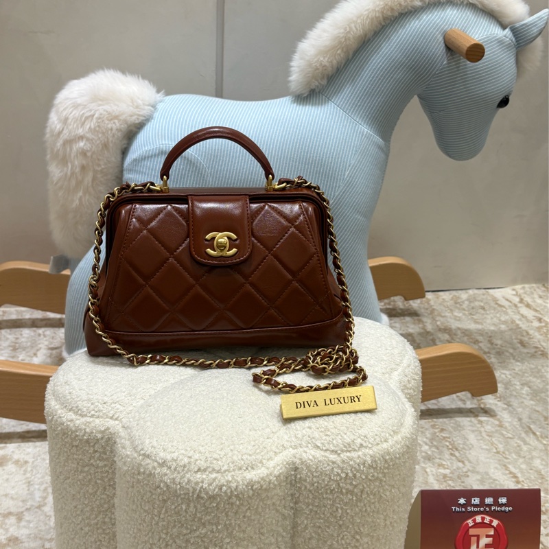 Chanel 24a Doc Bag 焦糖棕色🧸 二手like new-0