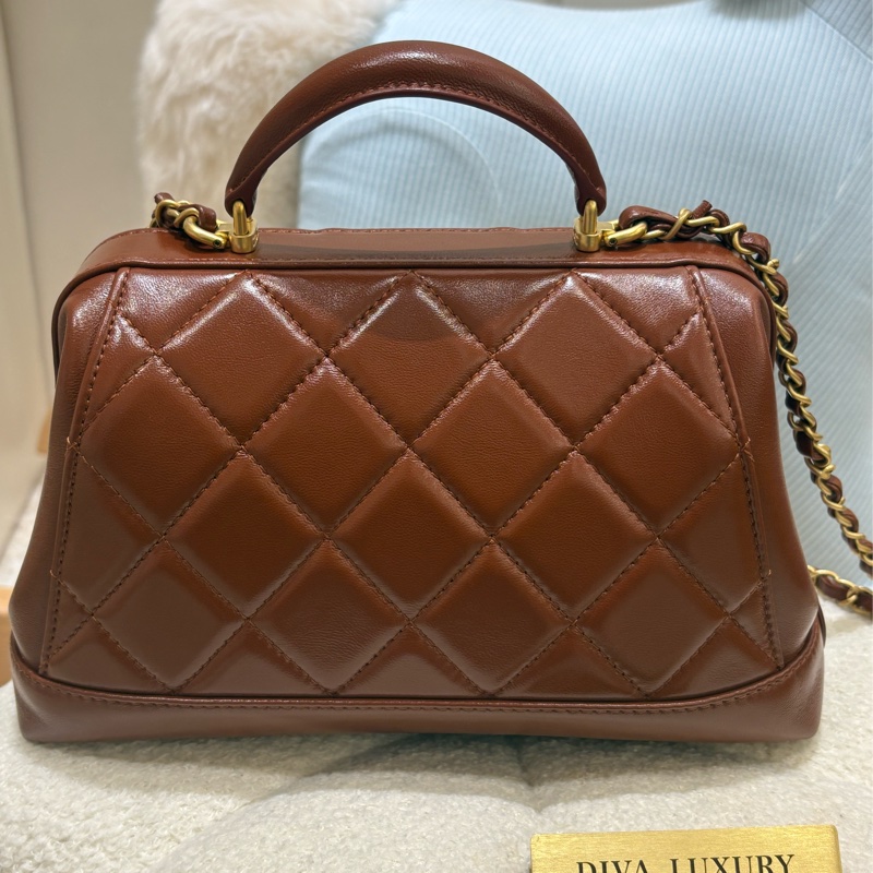 Chanel 24a Doc Bag 焦糖棕色🧸 二手like new-2