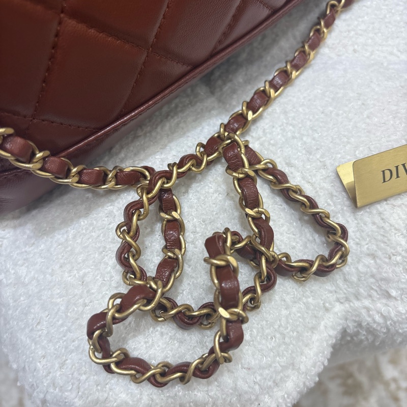 Chanel 24a Doc Bag 焦糖棕色🧸 二手like new-15