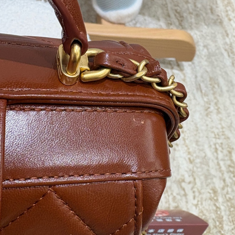 Chanel 24a Doc Bag 焦糖棕色🧸 二手like new-17
