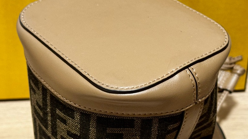 [FENDI]MON TRESOR FF Logo 緹花及皮革二用迷你水桶8BS093 ALP3 F1AOE-11