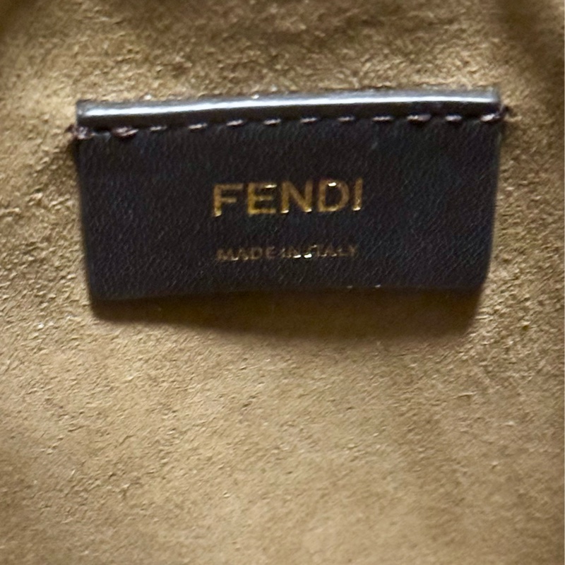 [FENDI]MON TRESOR FF Logo 緹花及皮革二用迷你水桶8BS093 ALP3 F1AOE-15