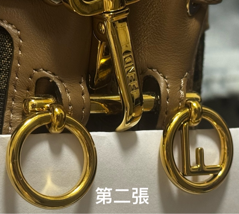 [FENDI]MON TRESOR FF Logo 緹花及皮革二用迷你水桶8BS093 ALP3 F1AOE-20