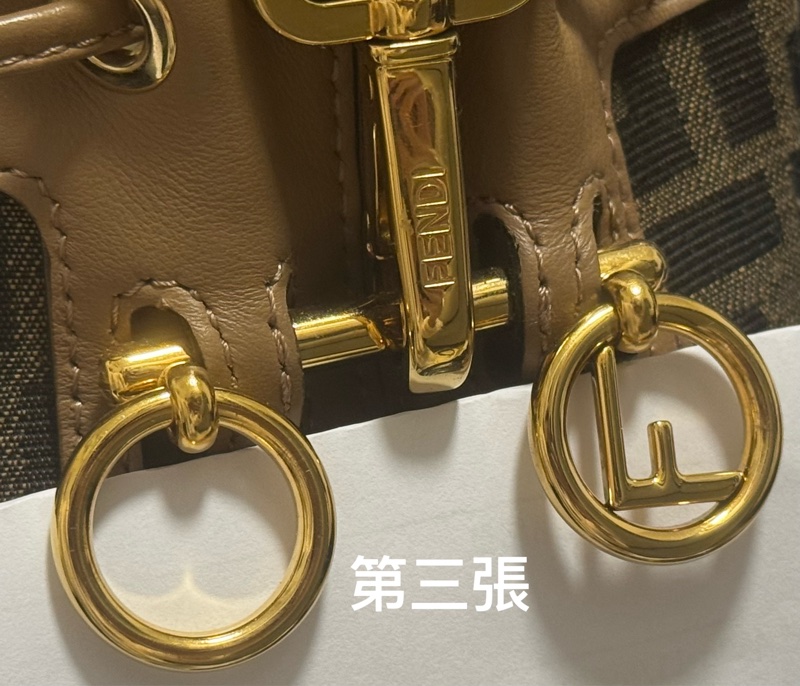 [FENDI]MON TRESOR FF Logo 緹花及皮革二用迷你水桶8BS093 ALP3 F1AOE-21