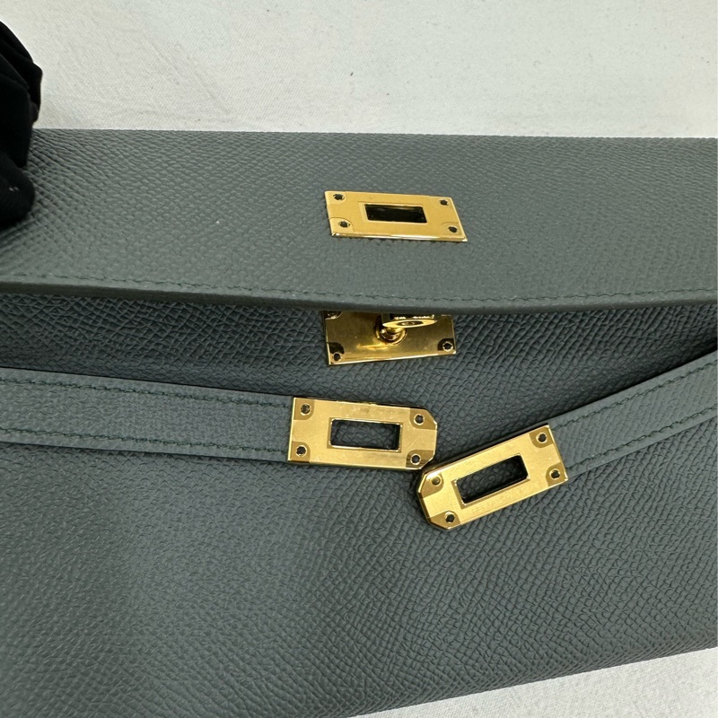 Hermes 愛馬仕  Kelly Long Wallet 長皮夾  杏仁綠 epsom皮，D刻-8