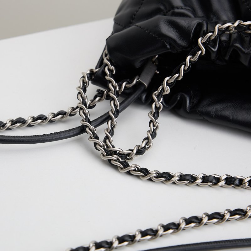 二手 Chanel 22bag mini 黑銀-14