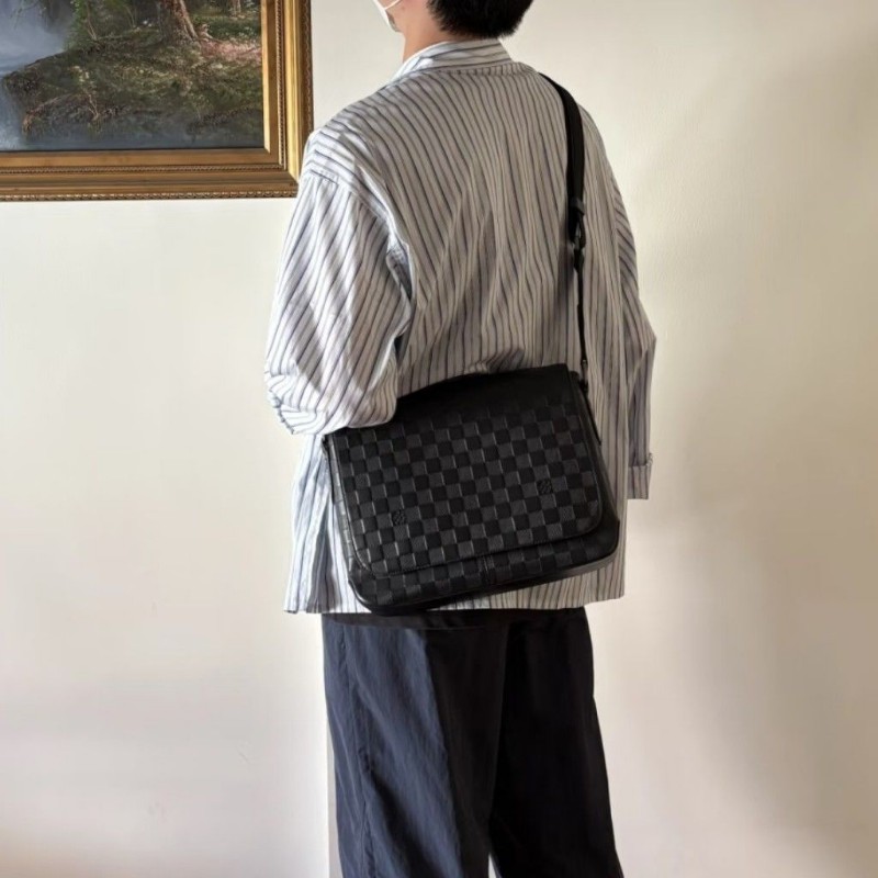 莉亞精品♡LV 黑棋盤格掀蓋包 二手美包-3