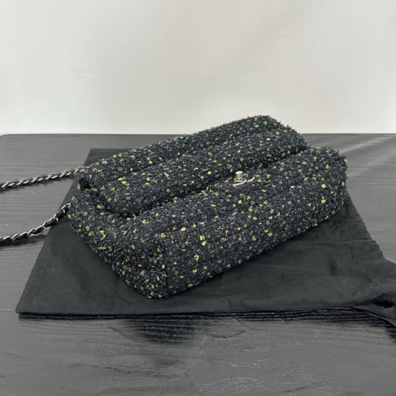 CHANEL 森林系列粗花呢銀扣CF中號 26*19*8 98新配件塵袋-4