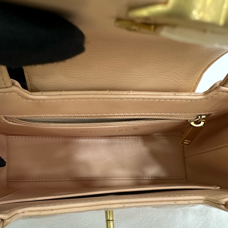 Chanel 香奈兒 25C Kelly 大號 奶茶色 米色，杏色，金扣 copy購證 size：13*19*7-9