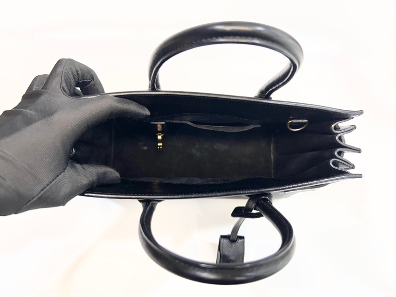 YSL黑金小牛皮SAC DE JOUR手提側背包377183-5