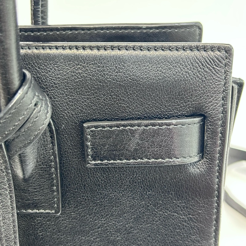 YSL黑金小牛皮SAC DE JOUR手提側背包377183-6