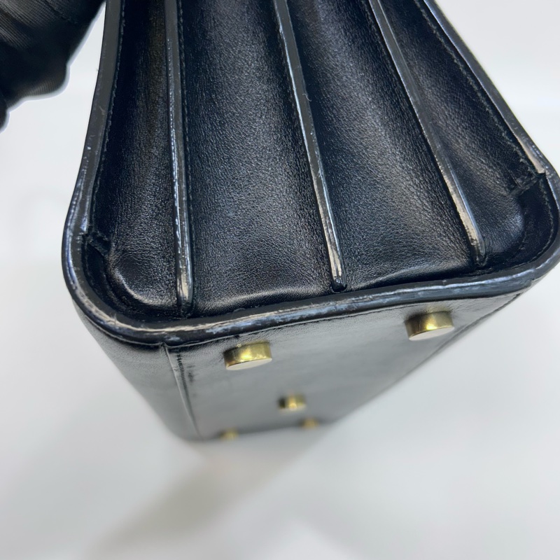 YSL黑金小牛皮SAC DE JOUR手提側背包377183-9