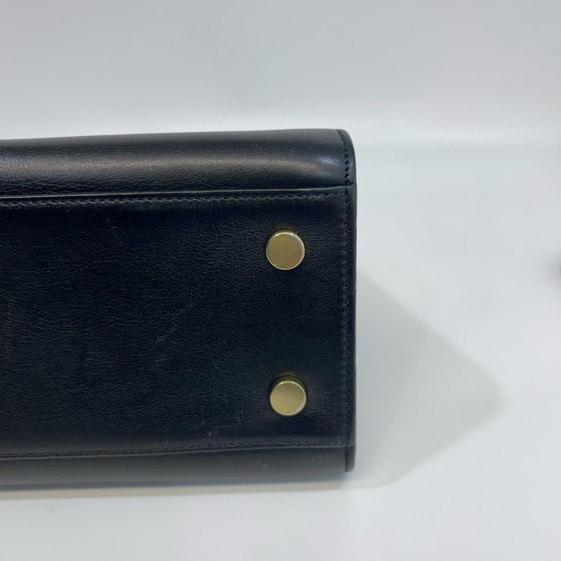 YSL黑金小牛皮SAC DE JOUR手提側背包377183-13